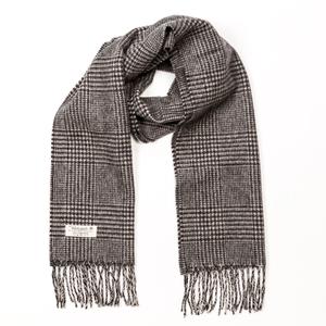 100% Lambswool Scarf (Black and White Glencheck). Product thumbnail image